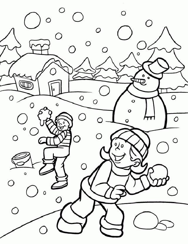Printable Snowy Day Coloring Pages