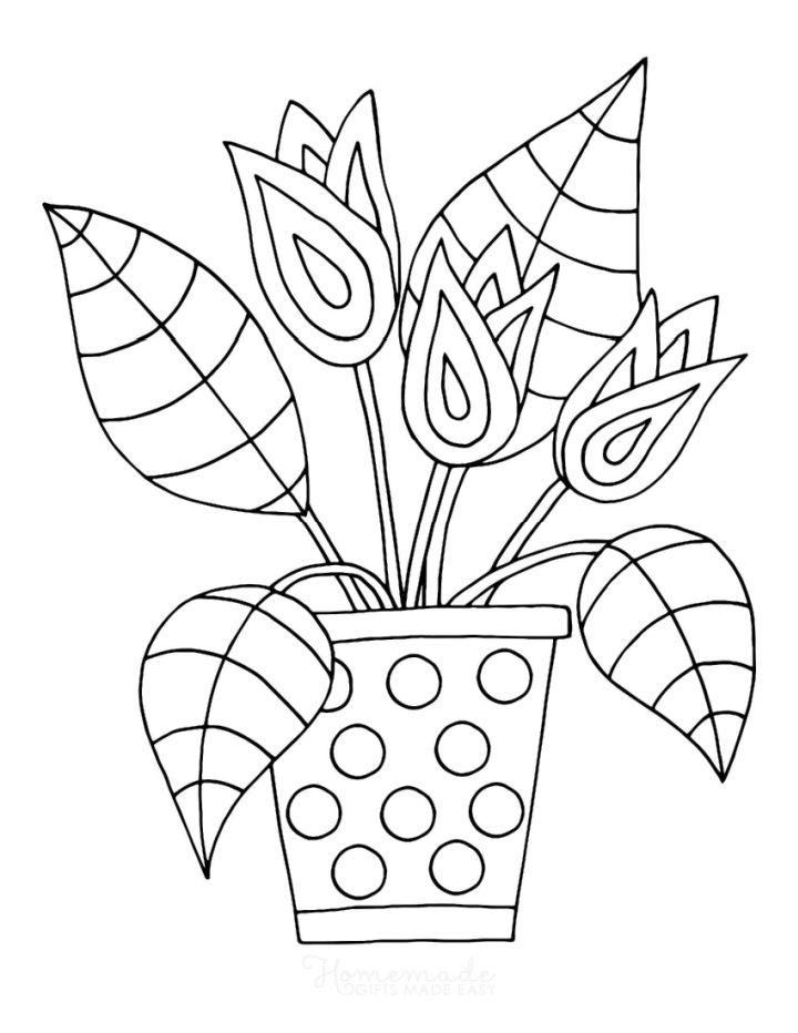 Printable Spring Tulips to Color