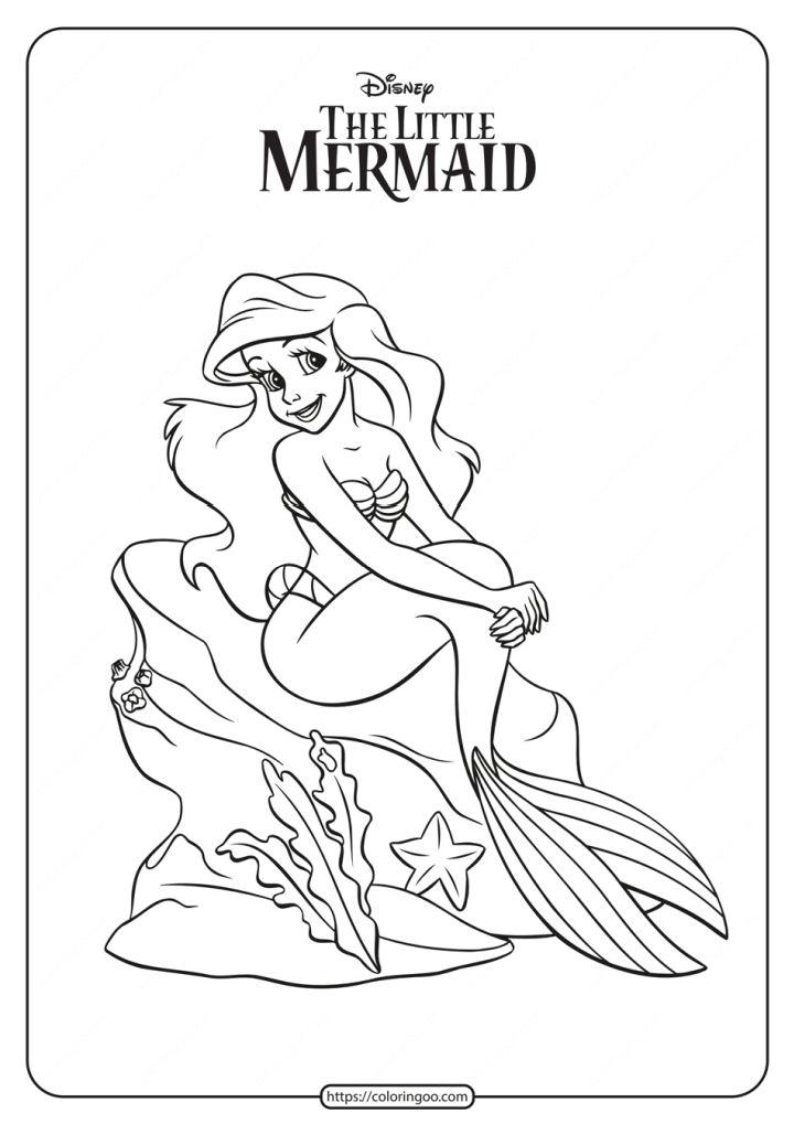 Printable the Little Mermaid Princess Ariel Coloring Page