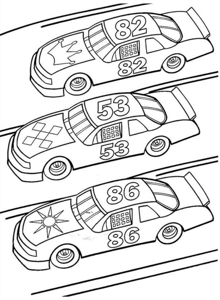 Race Car Coloring Pages Pictures to Color