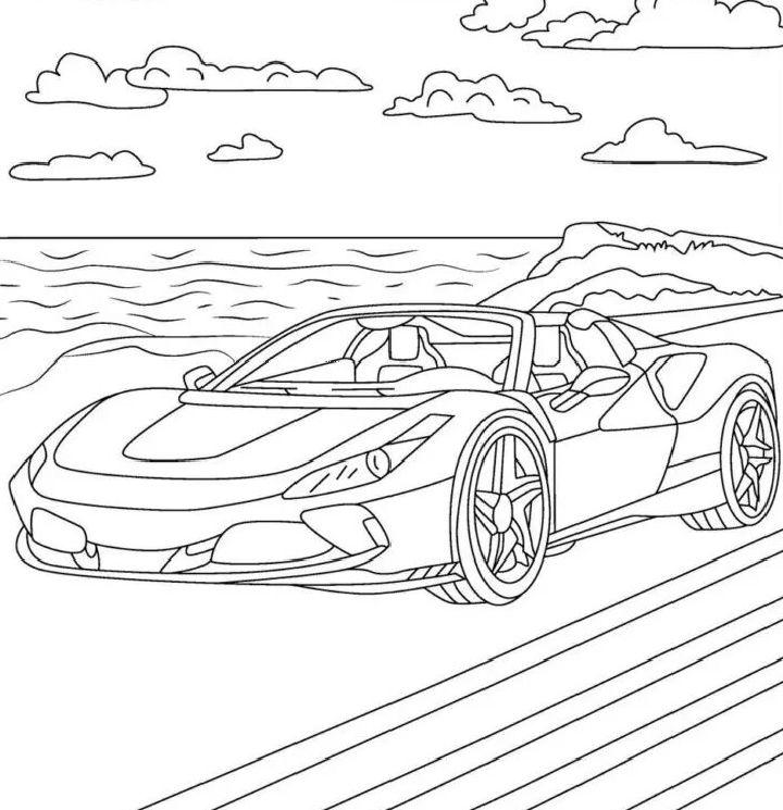 Race Cars Coloring Pages and Book for Download