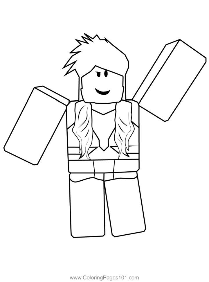 Roblox Girl Coloring Sheet for Little Ones