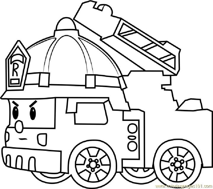 Roy Fire Truck Coloring Sheet