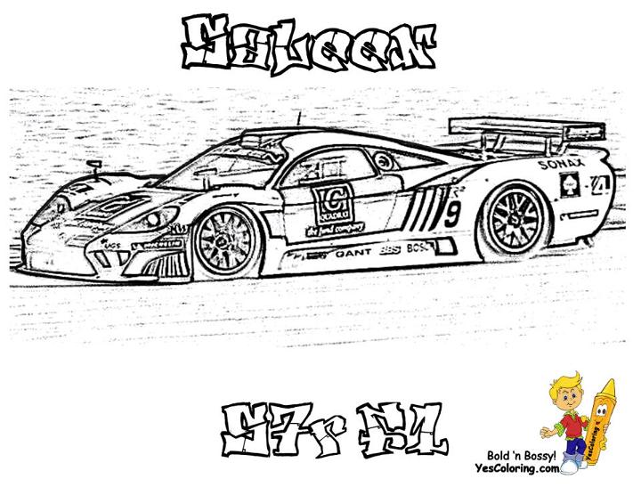Saleen Nascar Racing Car Coloring Pages for Boys