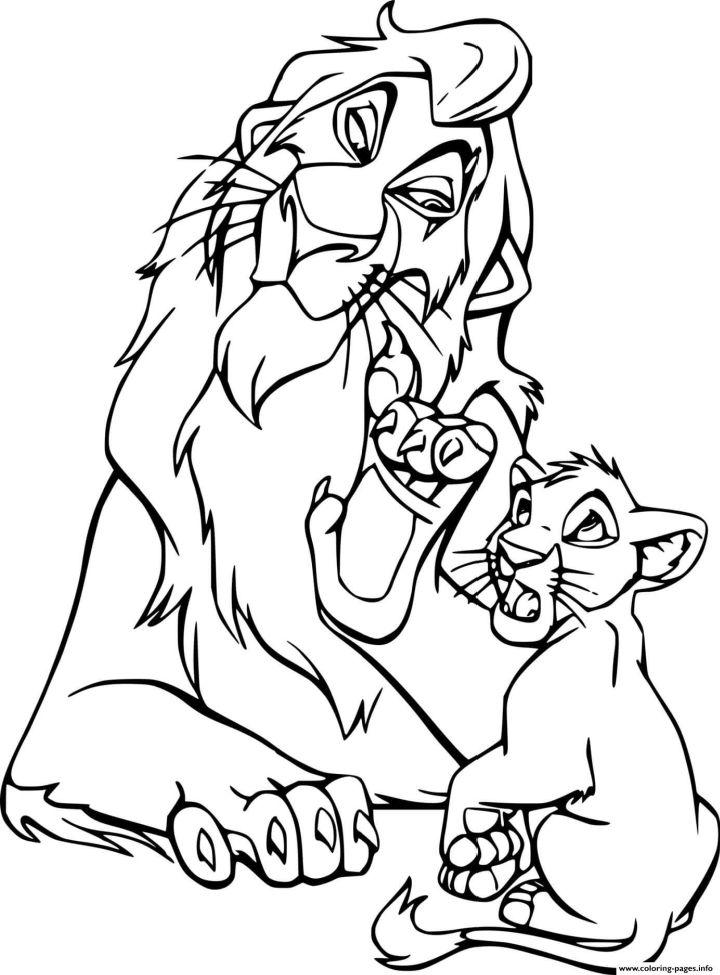 Scar and Simba Coloring Page