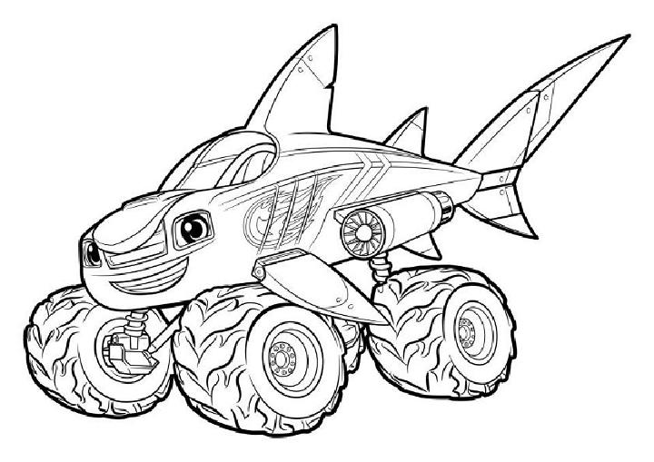 Shark Monster Truck Coloring Pages