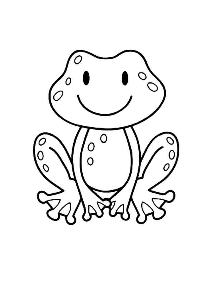 Simple Free Frogs Coloring Page to Print and Color