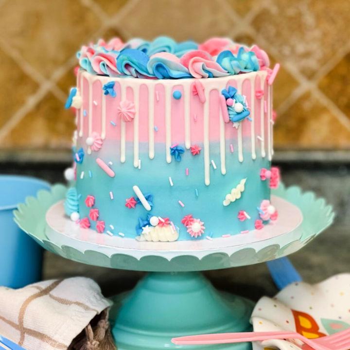 Simple Gender Reveal Cake