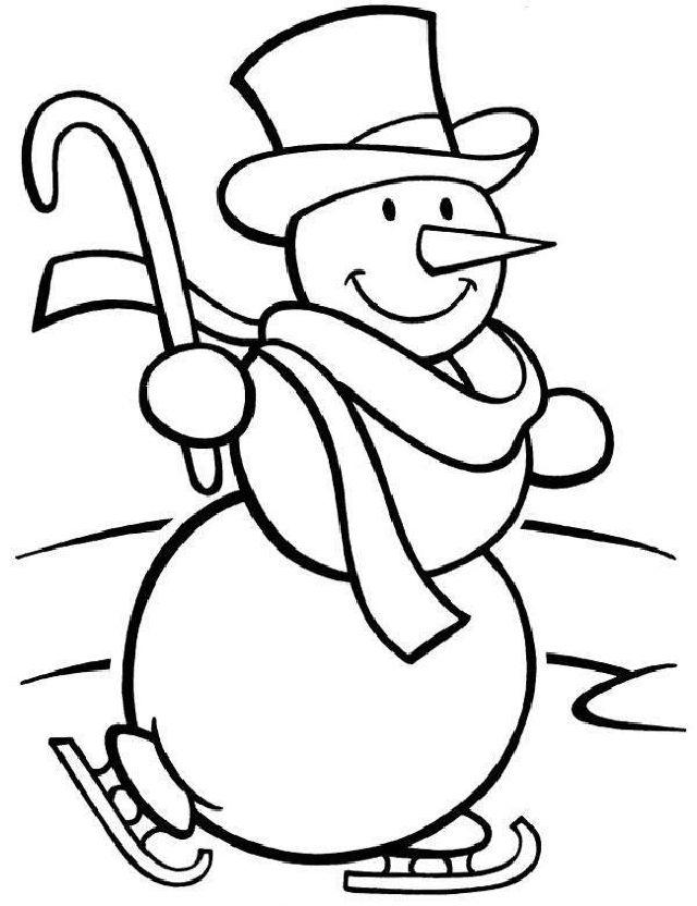 Simple Snowman Coloring Page