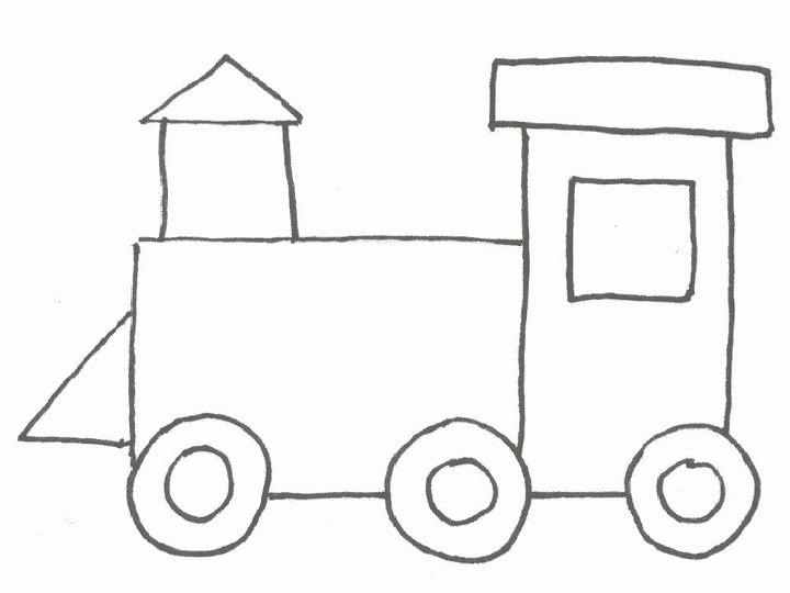 Simple Train Coloring Pages for Toddlers