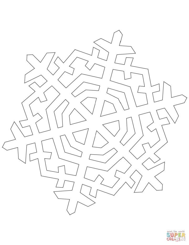 Six Pointed Crystal Snowflake Coloring Page