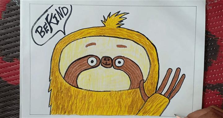 Sloth Drawing for Kids