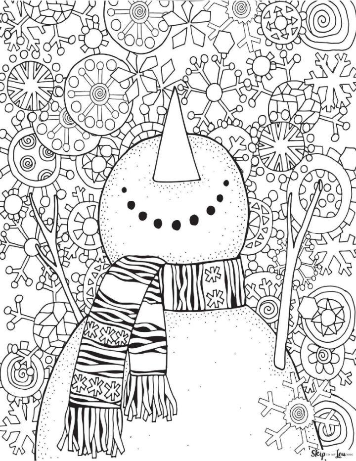 Snowman Coloring Pages for Adults
