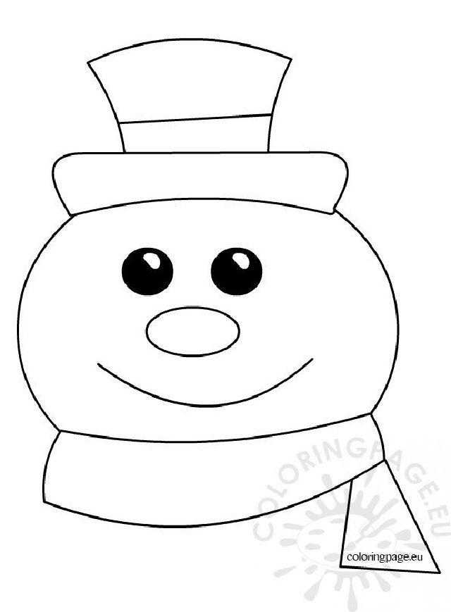 Snowman Face Coloring Pages for Kids