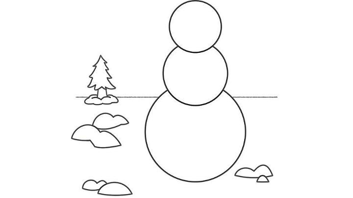 Snowman Outline Template Blank Coloring Page