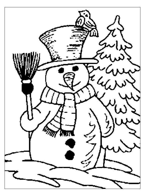 Snowman Winter Coloring Pages Pictures