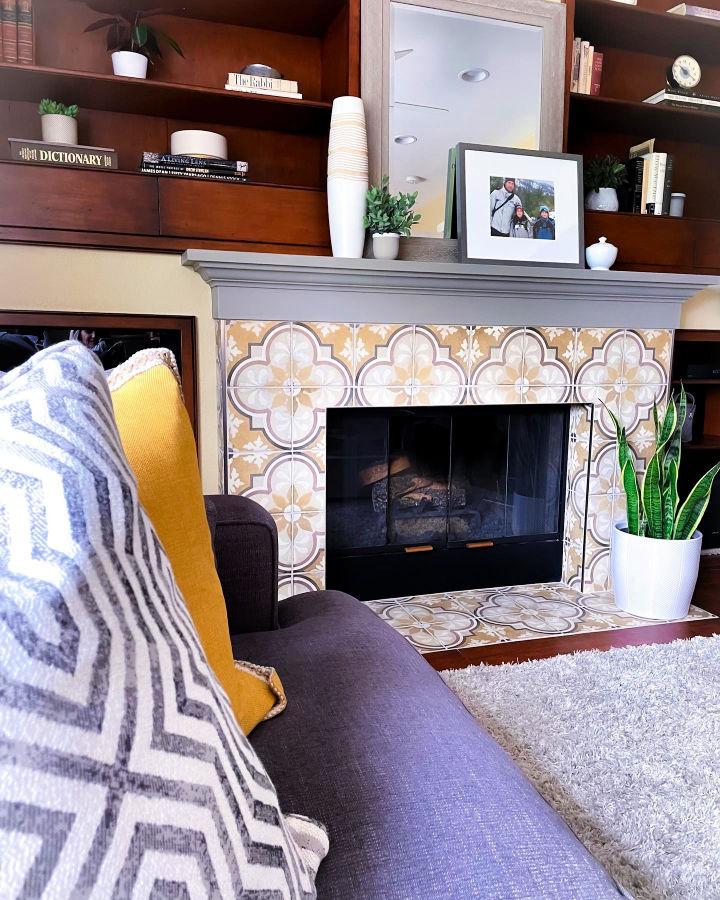 Spanish Tile Fireplace Makeover