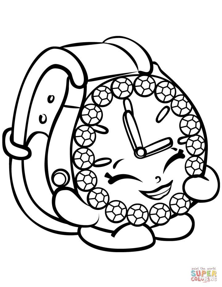 Ticky Tock Watch Shopkin Coloring Page