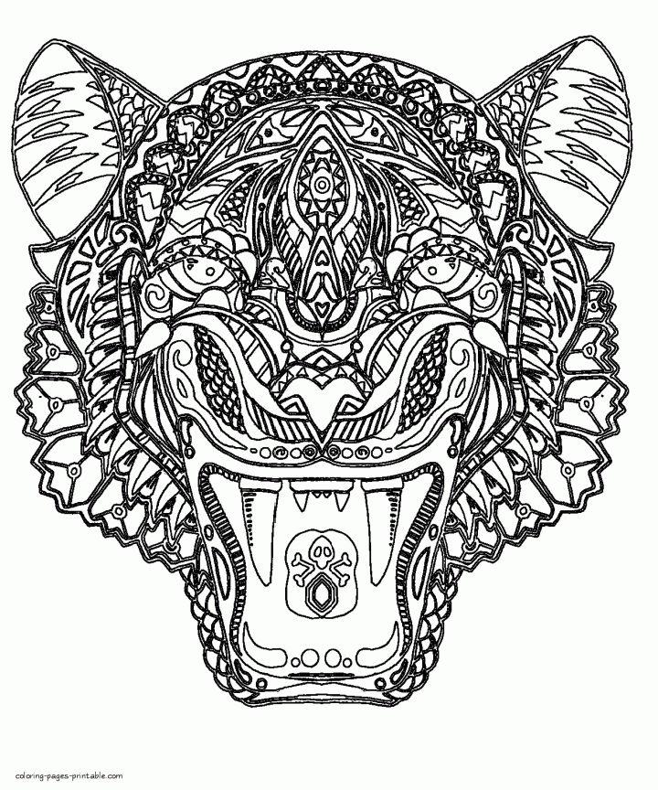 Tiger Coloring Page for Adults