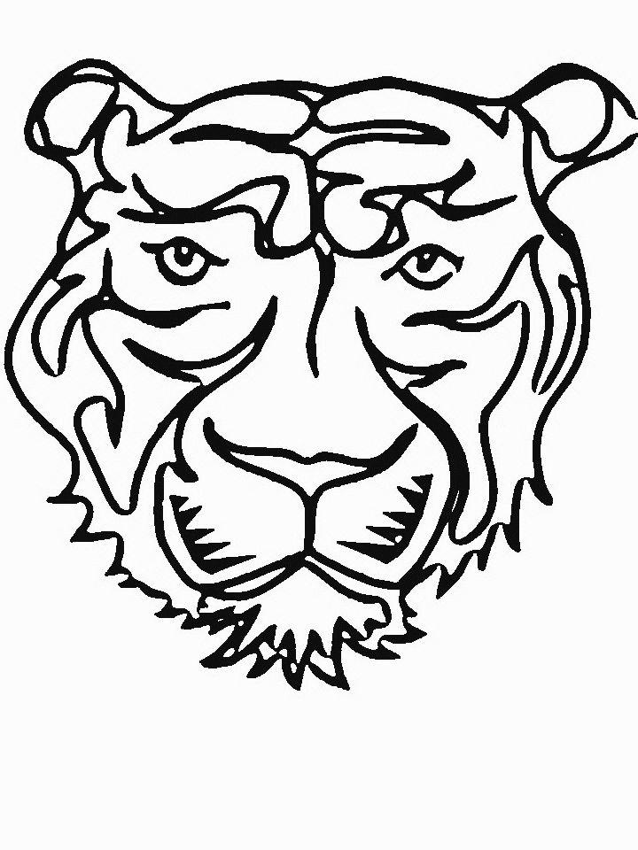 Tiger Face Coloring Page Printable