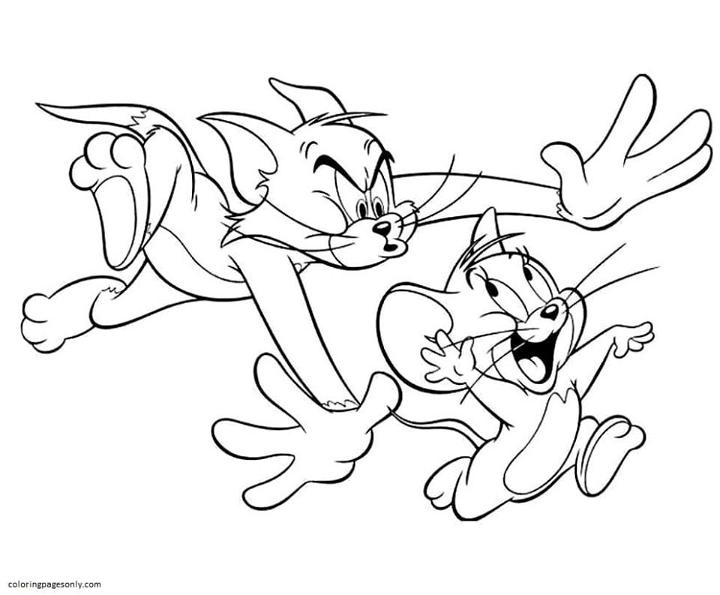 Tom Chasing Jerry Coloring Pages