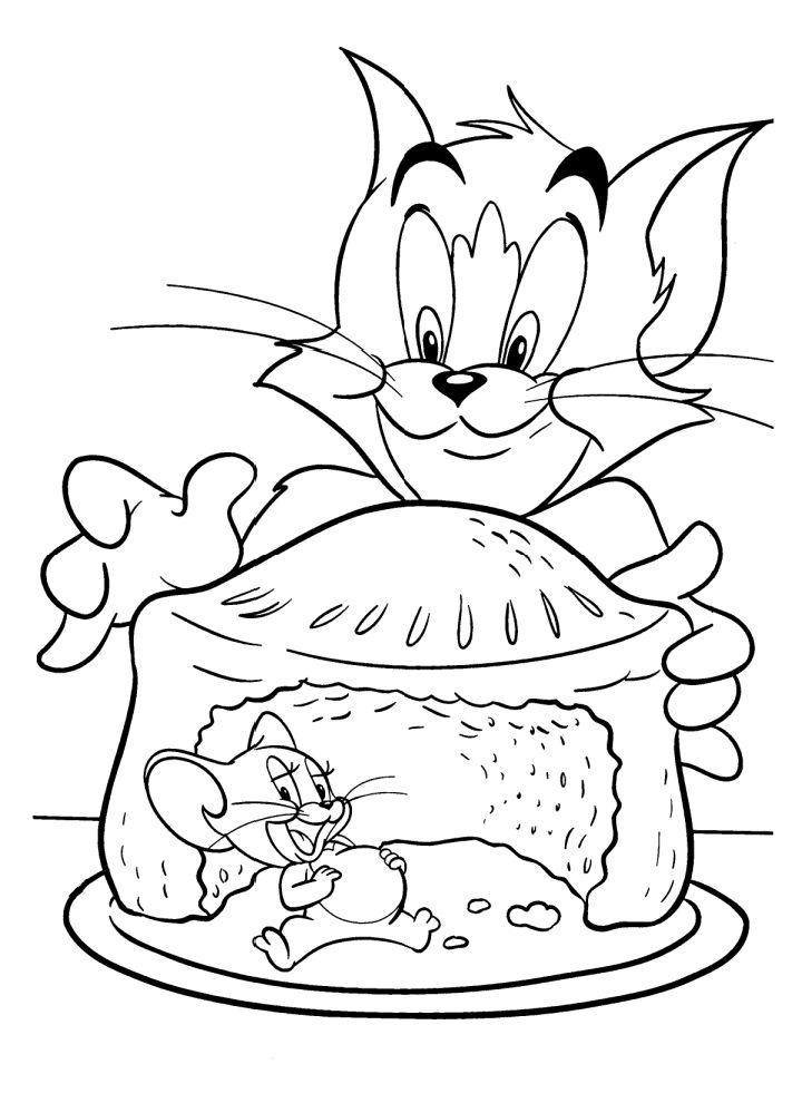 Tom and Jerry Coloring Page for Kids