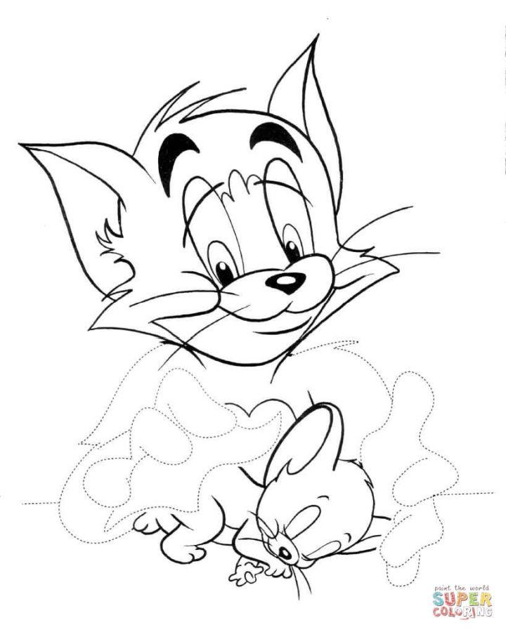 Tom and Sleeping Jerry Coloring Page