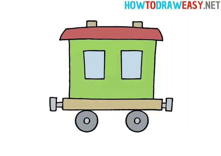 Train Car Drawing for Kids