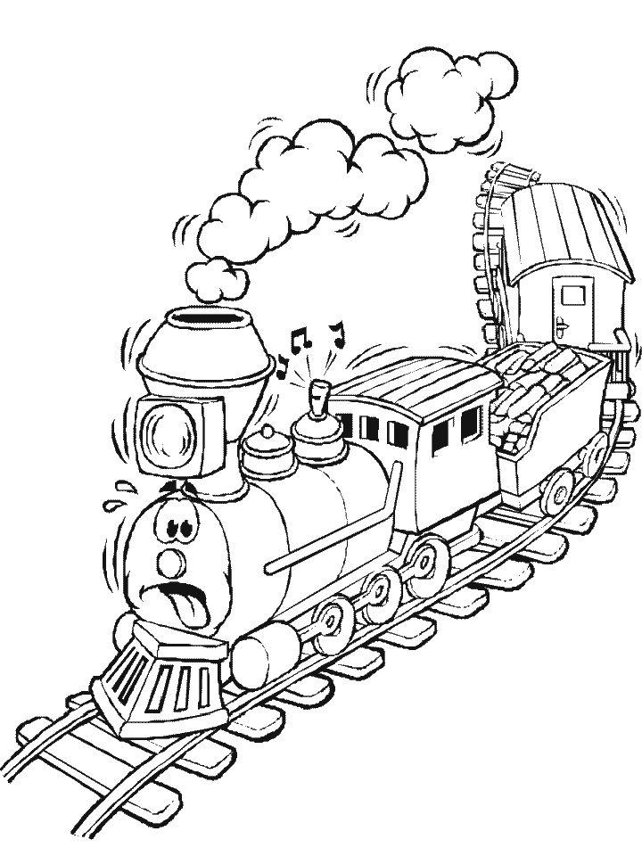 Train Coloring Pages for Preschool