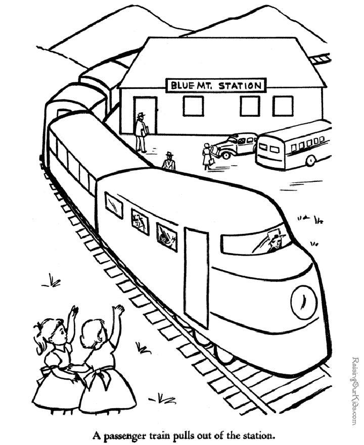 Train Pictures to Color for Kids