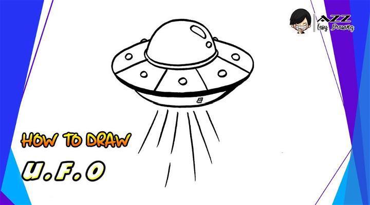 UFO Drawing Step by Step Instructions