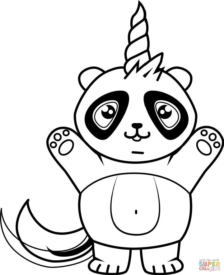 Unicorn Panda Coloring Page for Kids