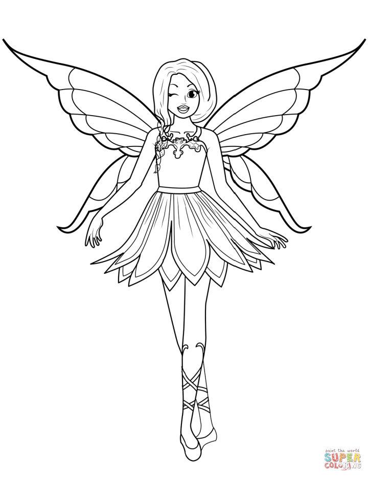Winking Fairy Coloring Page and Activities