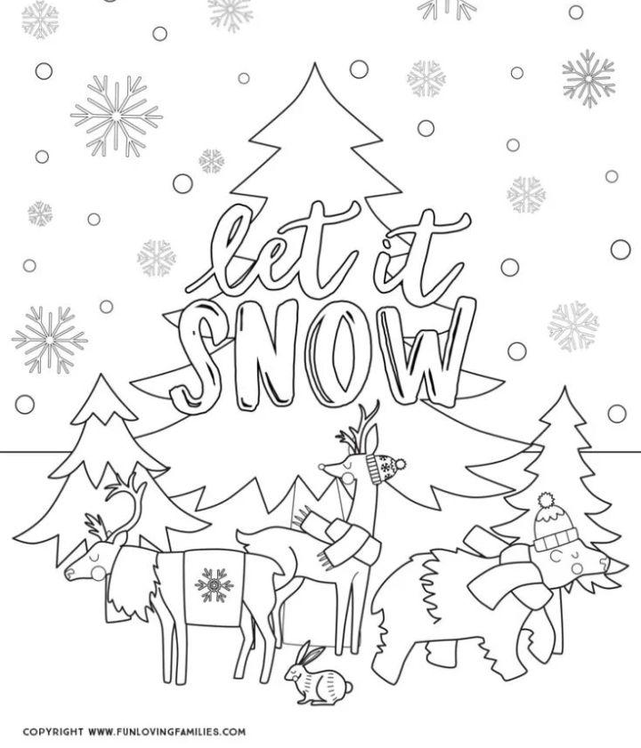 Winter Break Coloring Pages for Kids