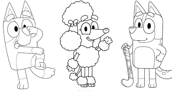 easy and free bluey coloring pages for kids and adultss