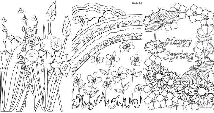 easy and free spring coloring pages for kids and adultss and adults