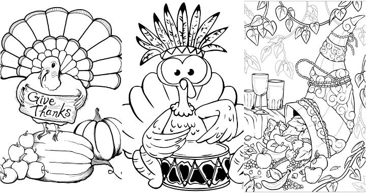 40 easy and free thanksgiving coloring pages for kids and adults