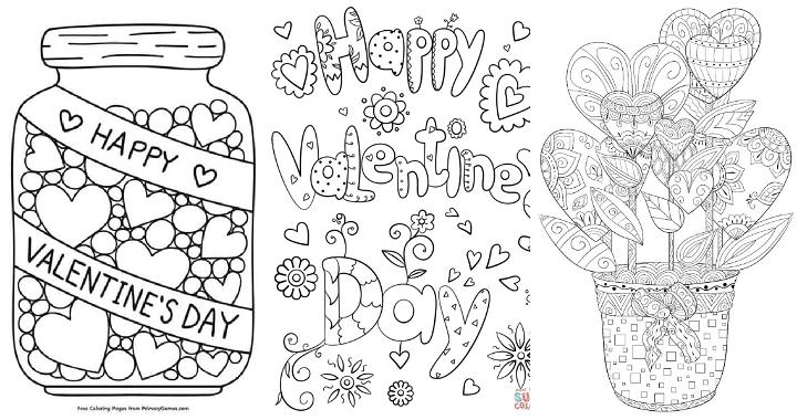 easy and free valentines day coloring pages for kids and adults