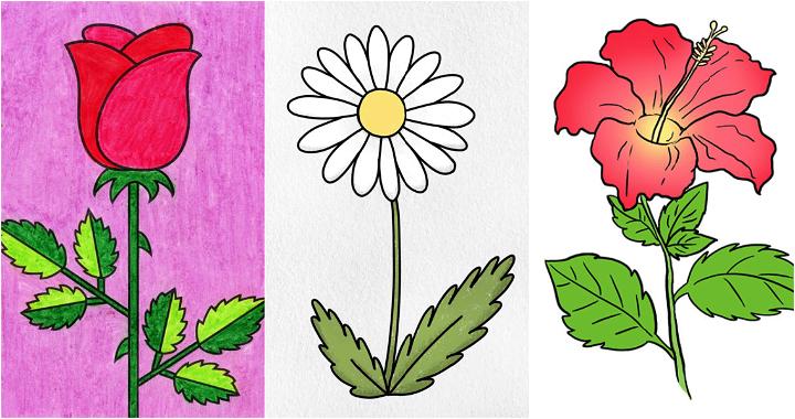 easy flower drawing ideas