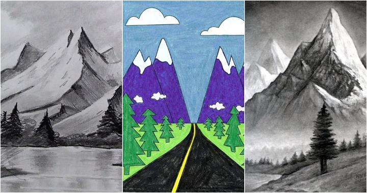 25 Easy Mountain Drawing Ideas - How to Draw a Mountain