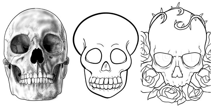 How to Draw Skulls Easy StepbyStep Instructions for Drawing Seven  Different Skulls  Art is Fun