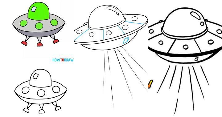 20 Easy UFO Drawing Ideas - How to Draw a UFO