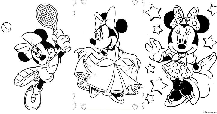 free and easy minnie mouse coloring pages for kids and adults