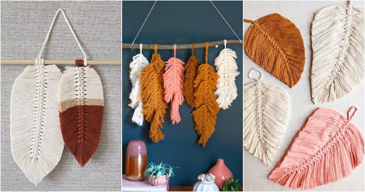 free macrame feather tutorials and ideas