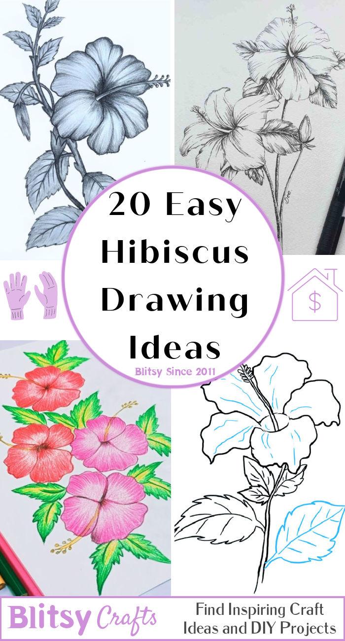 20 Easy Hibiscus Drawing Ideas - How to Draw a Hibiscus