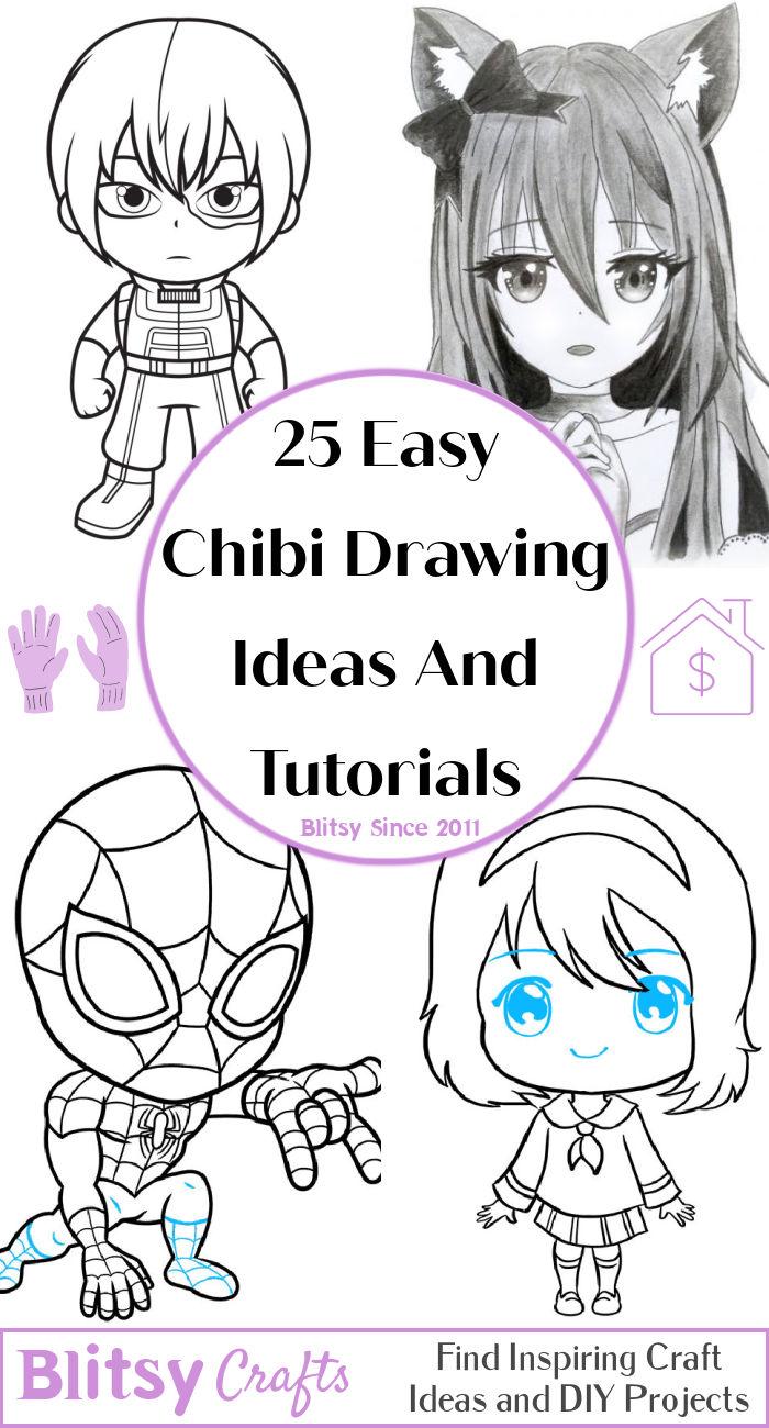 How to Draw a Cute Manga / Anime / Chibi Girl with her Kitty Cat - Easy  Step by Step Drawing Lesson - How to Draw Step by Step Drawing Tutorials