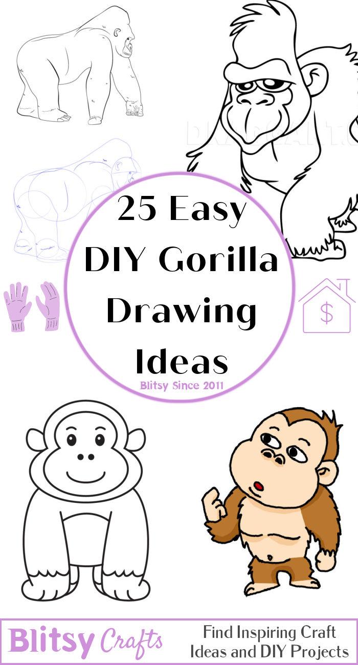 25 Easy Gorilla Drawing Ideas - How to Draw a Gorilla