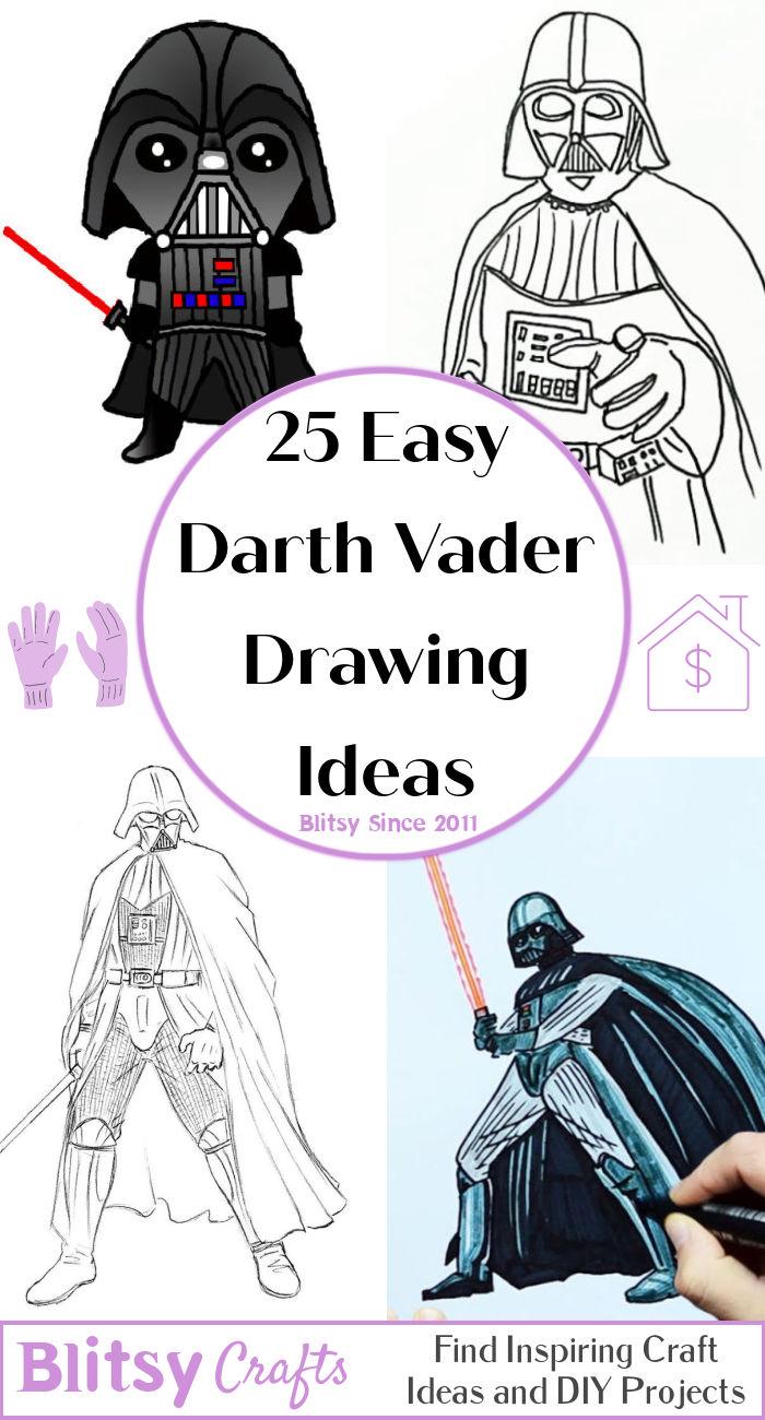 How to Draw Full Body Darth Vader