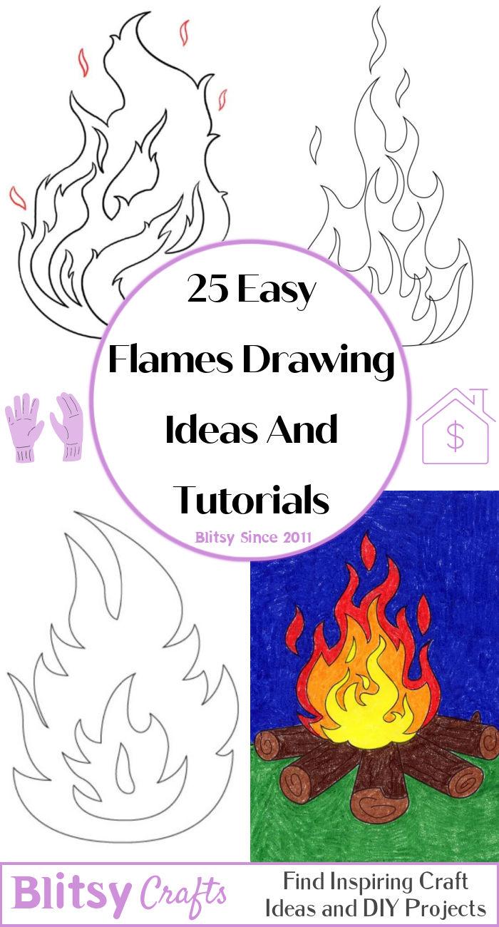 25 Easy Flames Drawing Ideas How To Draw Flames