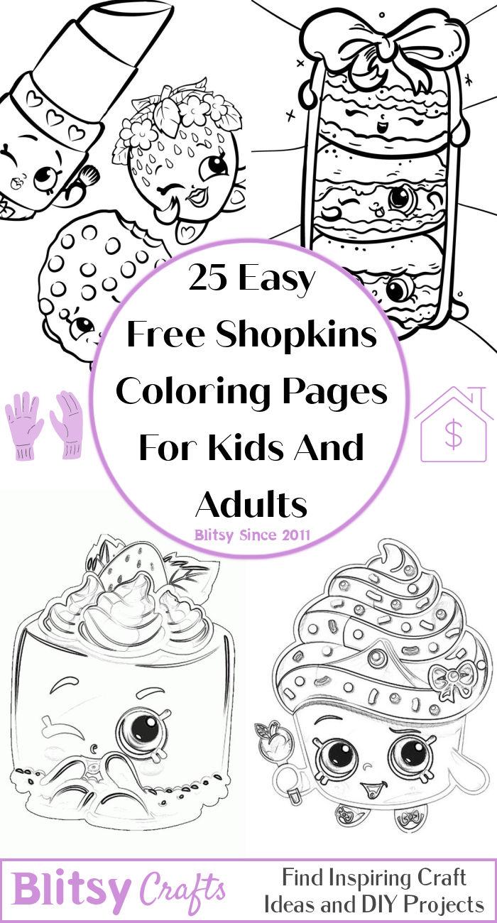 21 Free Shopkins Coloring Pages for Kids and Adults